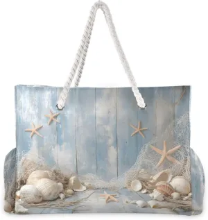 MNSRUU Large Beach Bag for Women, Summer Ocean Tote Travel Gym Swim Bag