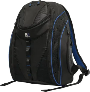 Mobile Edge ​​Express 2.0 Laptop Backpack for Men and Women, Compatible with PC and Mac Laptops 16-17 Inch, Travel Work Business Computer Bag, MEBPE32, Black with Royal Blue Trim