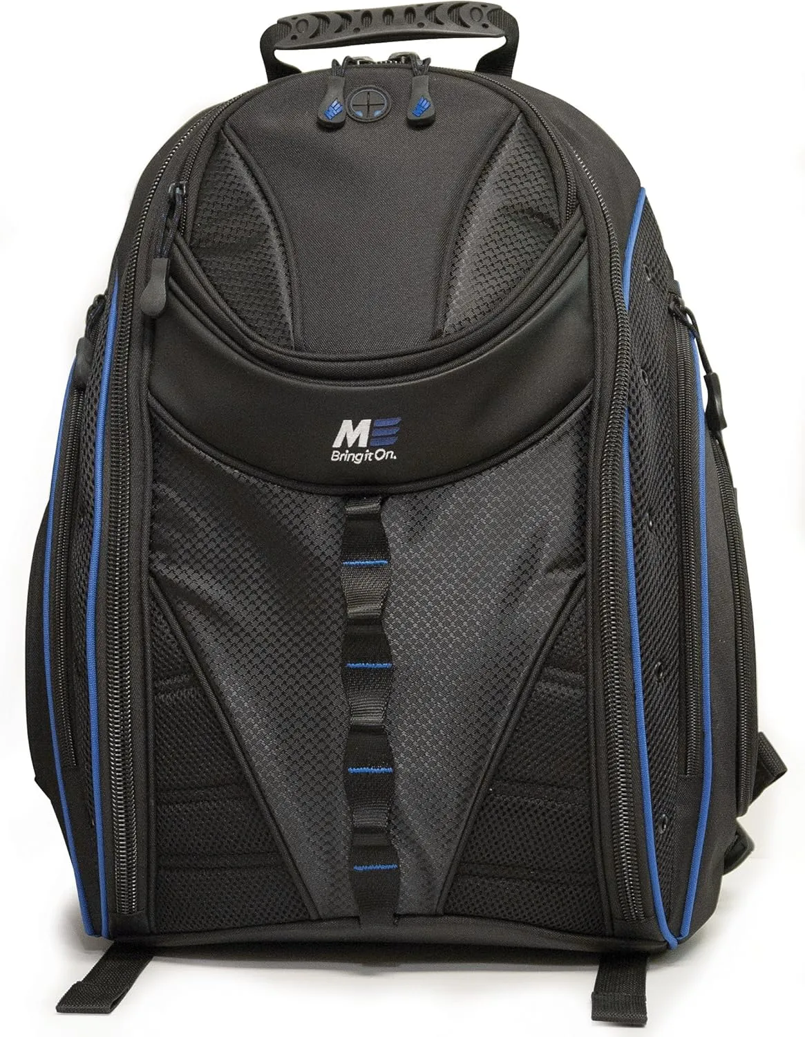 Mobile Edge ​​Express 2.0 Laptop Backpack for Men and Women, Compatible with PC and Mac Laptops 16-17 Inch, Travel Work Business Computer Bag, MEBPE32, Black with Royal Blue Trim