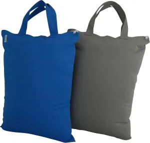 MOM & BAB Wet Bags for Baby | Travel | Cloth Diapers | Swimsuits and Towel | Wet Dry Bag for Breast Pump Parts, Gym, Yoga | Water & Odor Resistant (Blue&Gray)