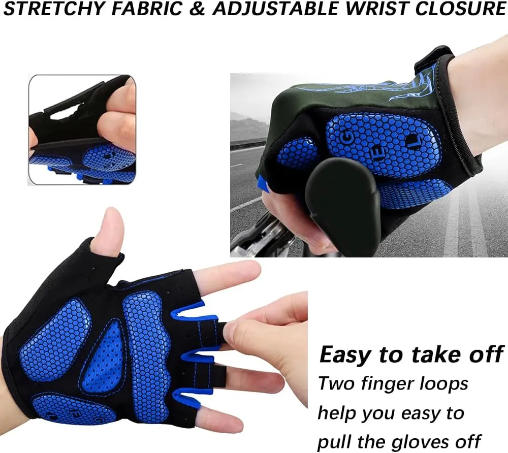 MOREOK Cycling Gloves Bike Gloves for Men/Women-[5MM Gel Pad] Half Finger Bicycle Biking Gloves for Cycling/Weight Lifting/Gym/Motorcycle/Rowing/Outdoor Sports