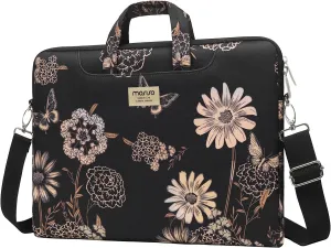 MOSISO Laptop Bag for Women, 15 inch Computer Bag Compatible with MacBook, HP, Dell, Lenovo, Asus, Notebook, 15.6 inch Laptop Shoulder Carrying Messenger Sleeve with Strap, Vintage Floral
