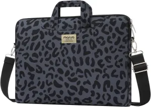 MOSISO Laptop Shoulder Bag, 15.6 inch Computer Bags Compatible with MacBook Air 15 inch M4 M3 M2/Pro 16 M4 M3 M2 M1 2025-2019, 15-15.6 inch Notebook, Leopard Grain Briefcase Sleeve with Belt