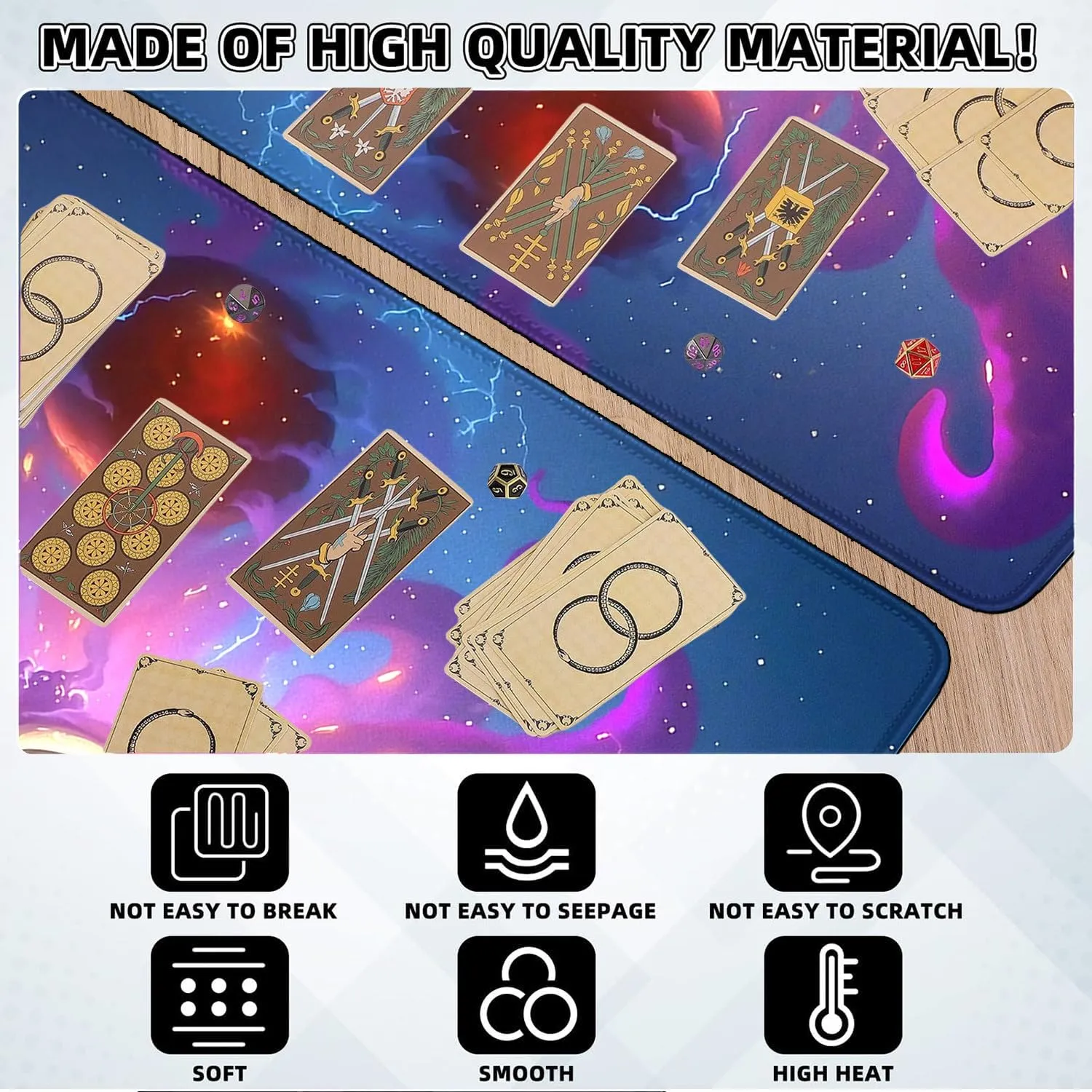 MTG Playmat- Stitched Edges Forest TCG Playmat-Non-Slip Landscape Play Mat Smooth Surface Rubber Base Board Game Mousepad 24x14 inches for Trading Card Game Playing with Storage Bags