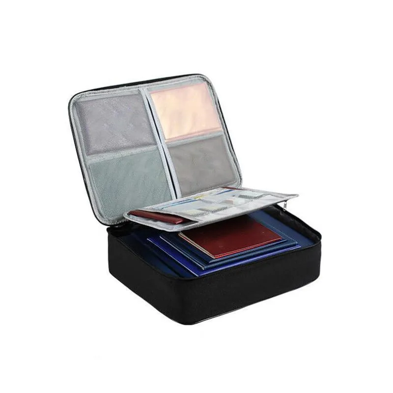 Multi-Layer Document Storage Bag 1PC 2Sizes 3Colours Oxford Fabric