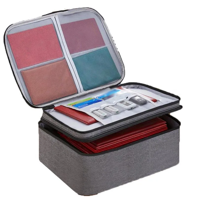 Multi-Layer Document Storage Bag 1PC 2Sizes 3Colours Oxford Fabric