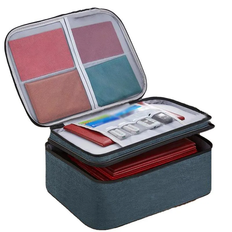 Multi-Layer Document Storage Bag 1PC 2Sizes 3Colours Oxford Fabric