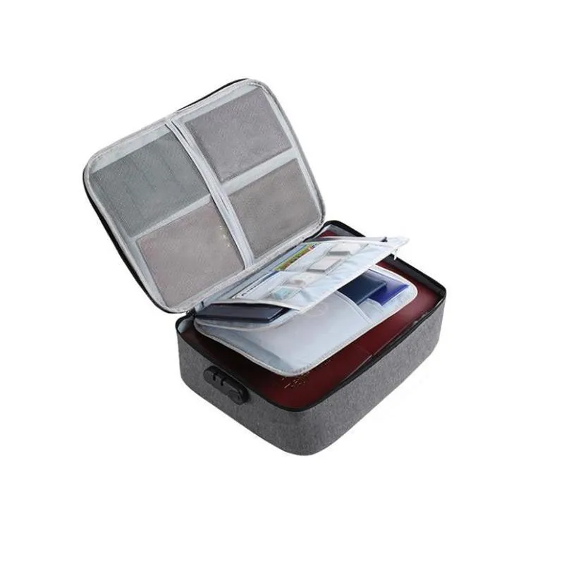 Multi-Layer Document Storage Bag 1PC 2Sizes 3Colours Oxford Fabric