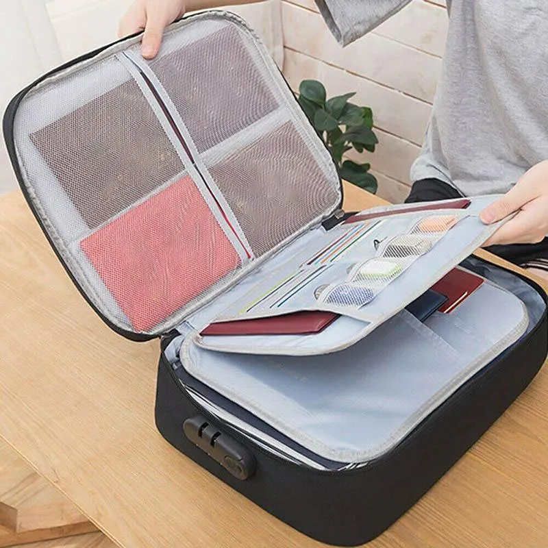 Multi-Layer Document Storage Bag 1PC 2Sizes 3Colours Oxford Fabric