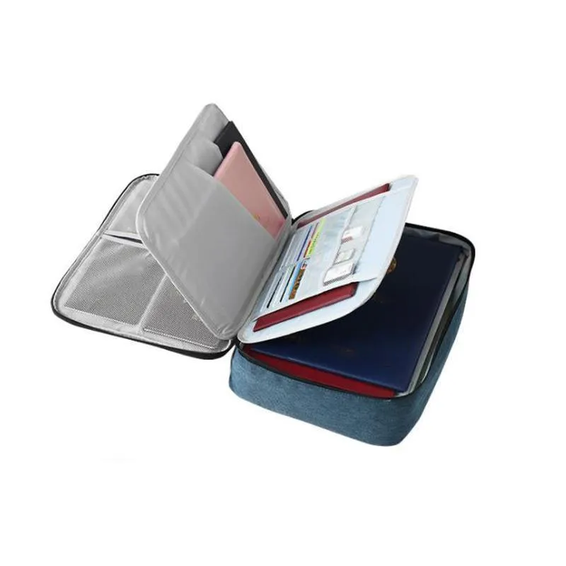 Multi-Layer Document Storage Bag 1PC 2Sizes 3Colours Oxford Fabric