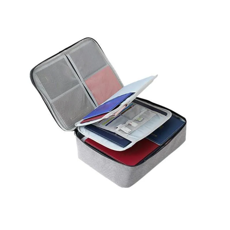 Multi-Layer Document Storage Bag 1PC 2Sizes 3Colours Oxford Fabric
