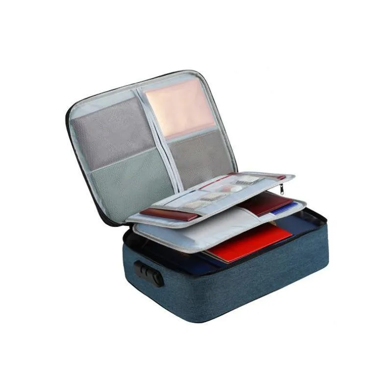 Multi-Layer Document Storage Bag 1PC 2Sizes 3Colours Oxford Fabric