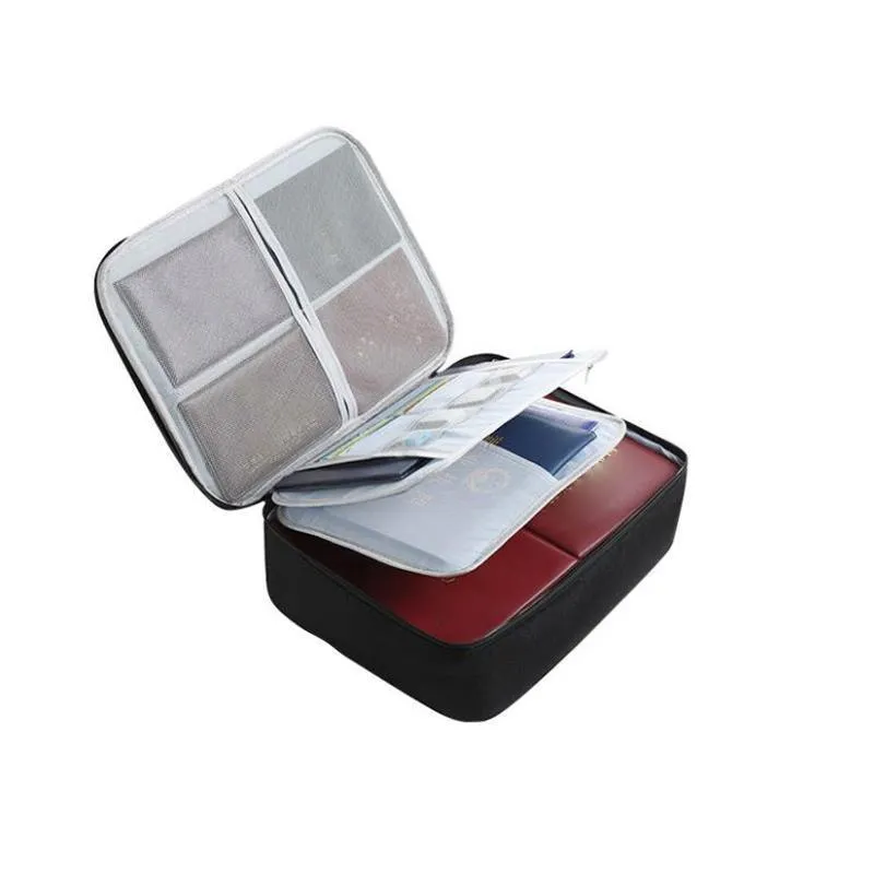 Multi-Layer Document Storage Bag 1PC 2Sizes 3Colours Oxford Fabric