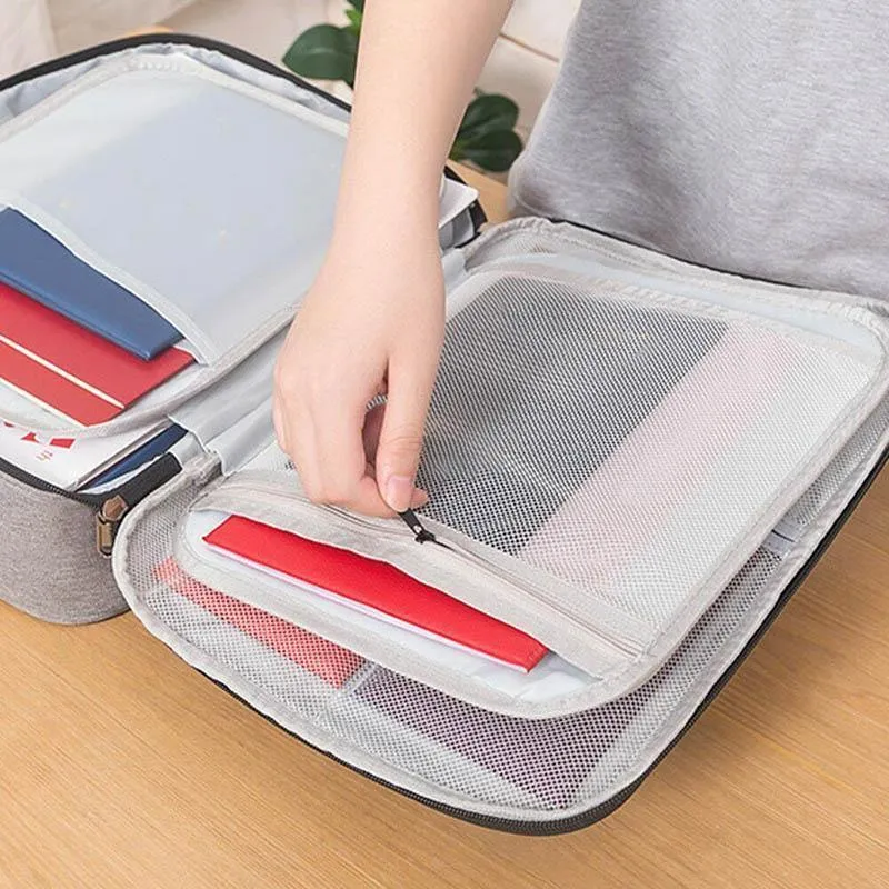 Multi-Layer Document Storage Bag 1PC 2Sizes 3Colours Oxford Fabric