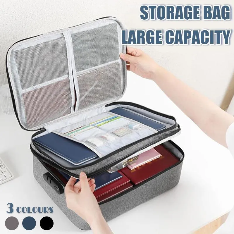Multi-Layer Document Storage Bag 1PC 2Sizes 3Colours Oxford Fabric