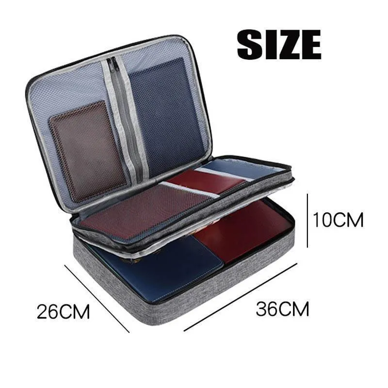 Multi-Layer Document Storage Bag 1PC 2Sizes 3Colours Oxford Fabric