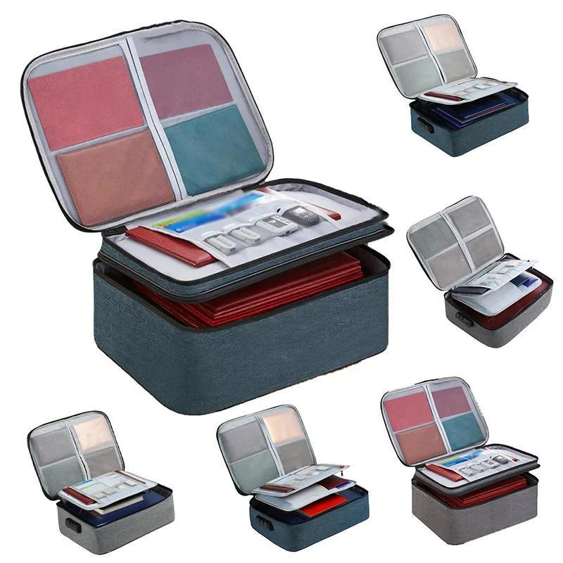 Multi-Layer Document Storage Bag 1PC 2Sizes 3Colours Oxford Fabric