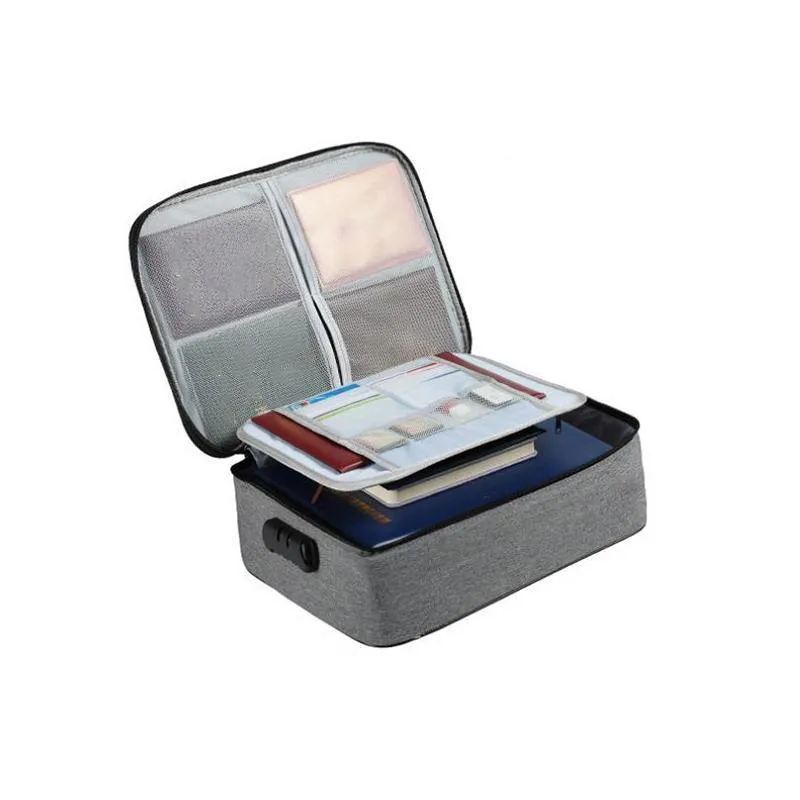 Multi-Layer Document Storage Bag 1PC 2Sizes 3Colours Oxford Fabric