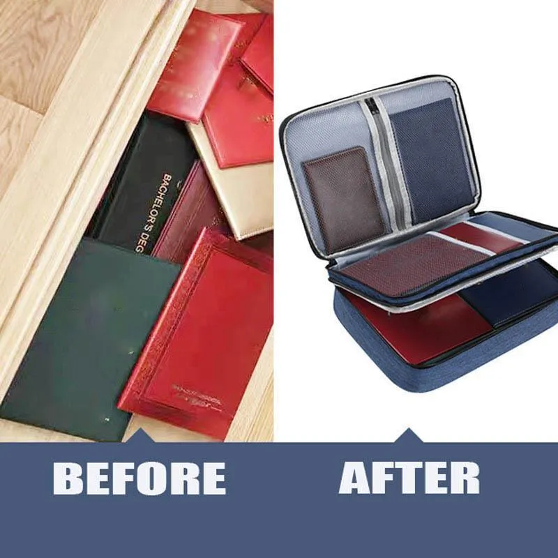 Multi-Layer Document Storage Bag 1PC 2Sizes 3Colours Oxford Fabric