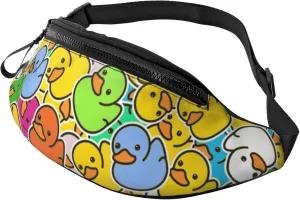 Multicolor Duck 1 Fanny Pack Crossbody Waist Bag Pack for Men Women. Belt Bag for Travel Walking Running Hiking Fishing.