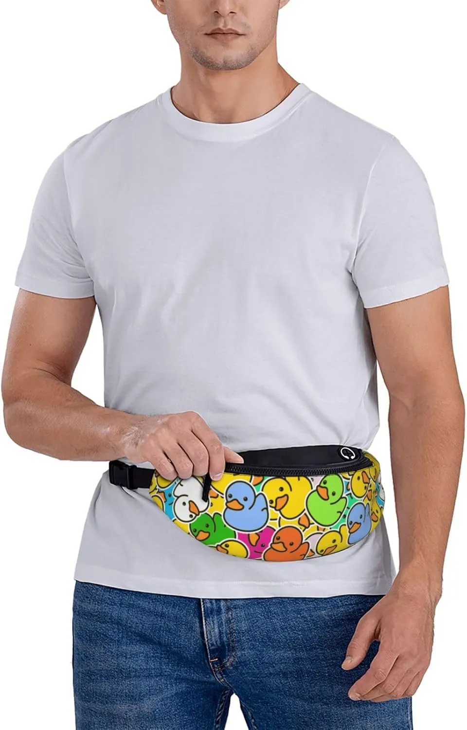 Multicolor Duck 1 Fanny Pack Crossbody Waist Bag Pack for Men Women. Belt Bag for Travel Walking Running Hiking Fishing.