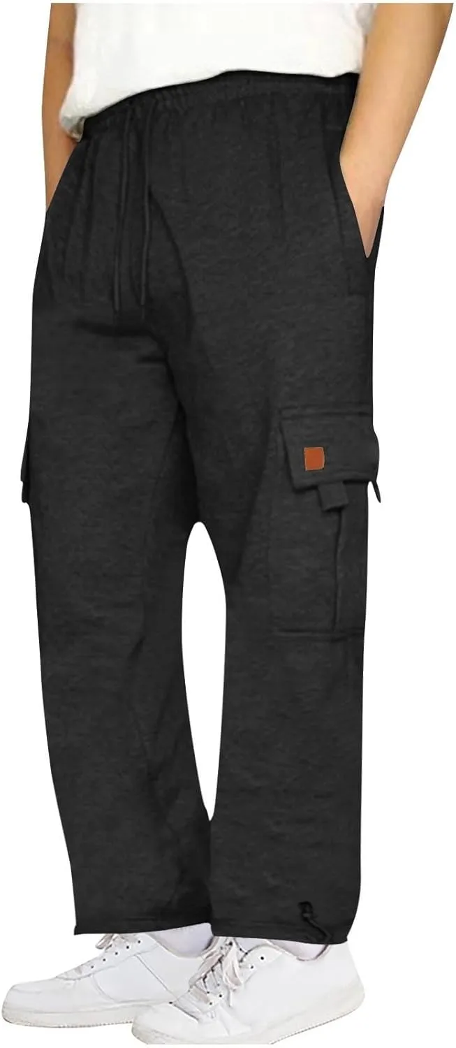 Muscularfit Cargo Pants for Men 2025 Baggy Sports Elastic Waist Drawstring Jogger Sweatpant Casual Style Pant for Daily Wear