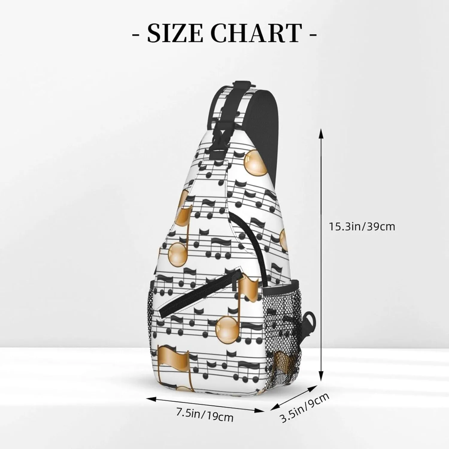 Music Crossbody Bag Music Notes Shoulder Bag Backpack Notes Sling Bag Cute Music Chest Casual Daypack Bag