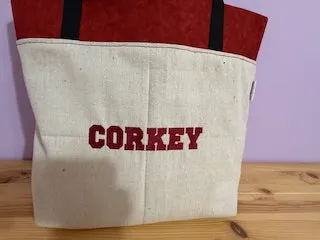Music Staff Tote in Burgundy