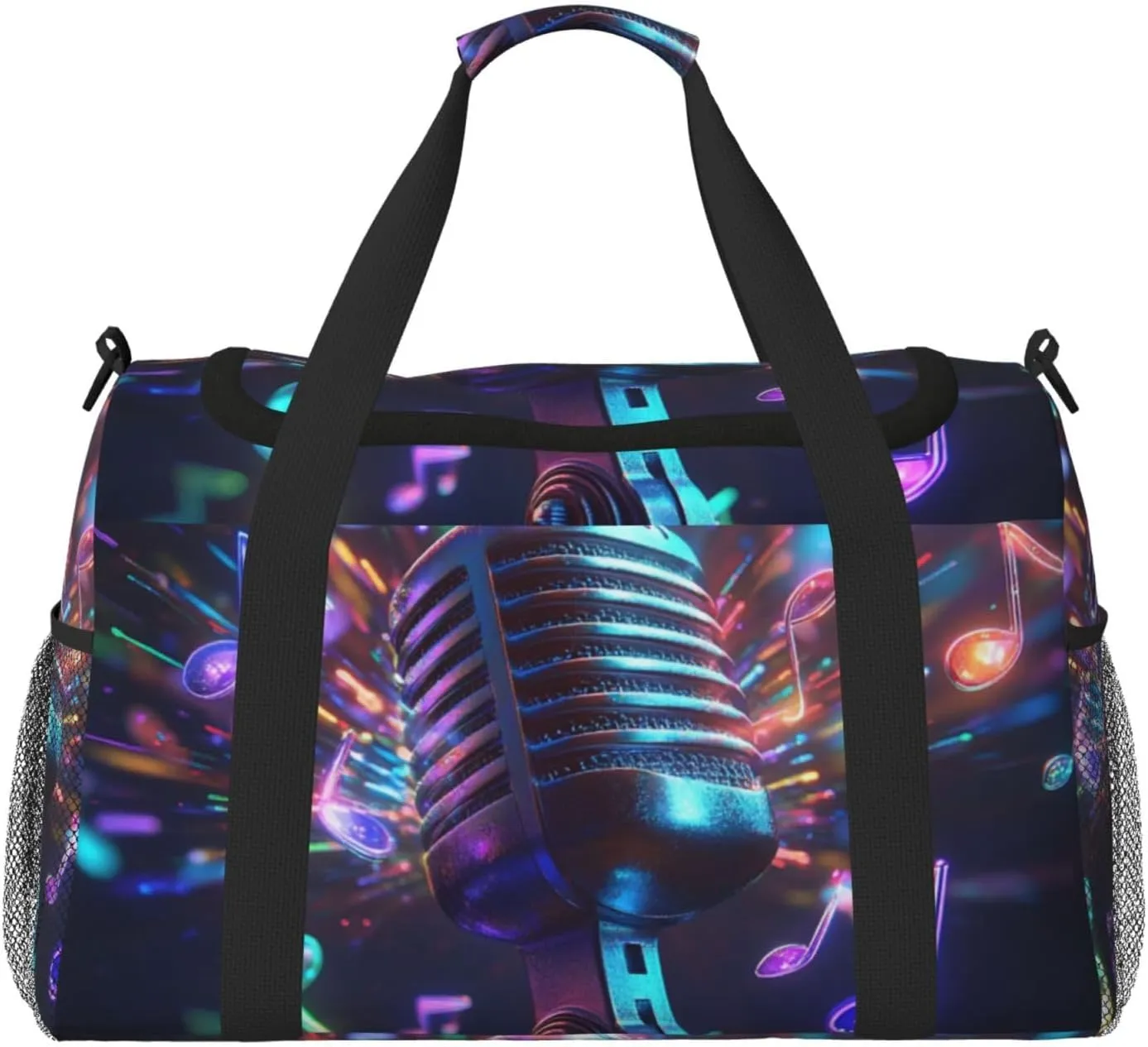Musical Microphone Travel Duffel Bag Tote Bag Sports Gym Bag For Women And Men
