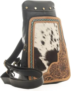 Myra Bag Sling Bag for Women - Western Upcycled Leather Crossbody Handbag Black