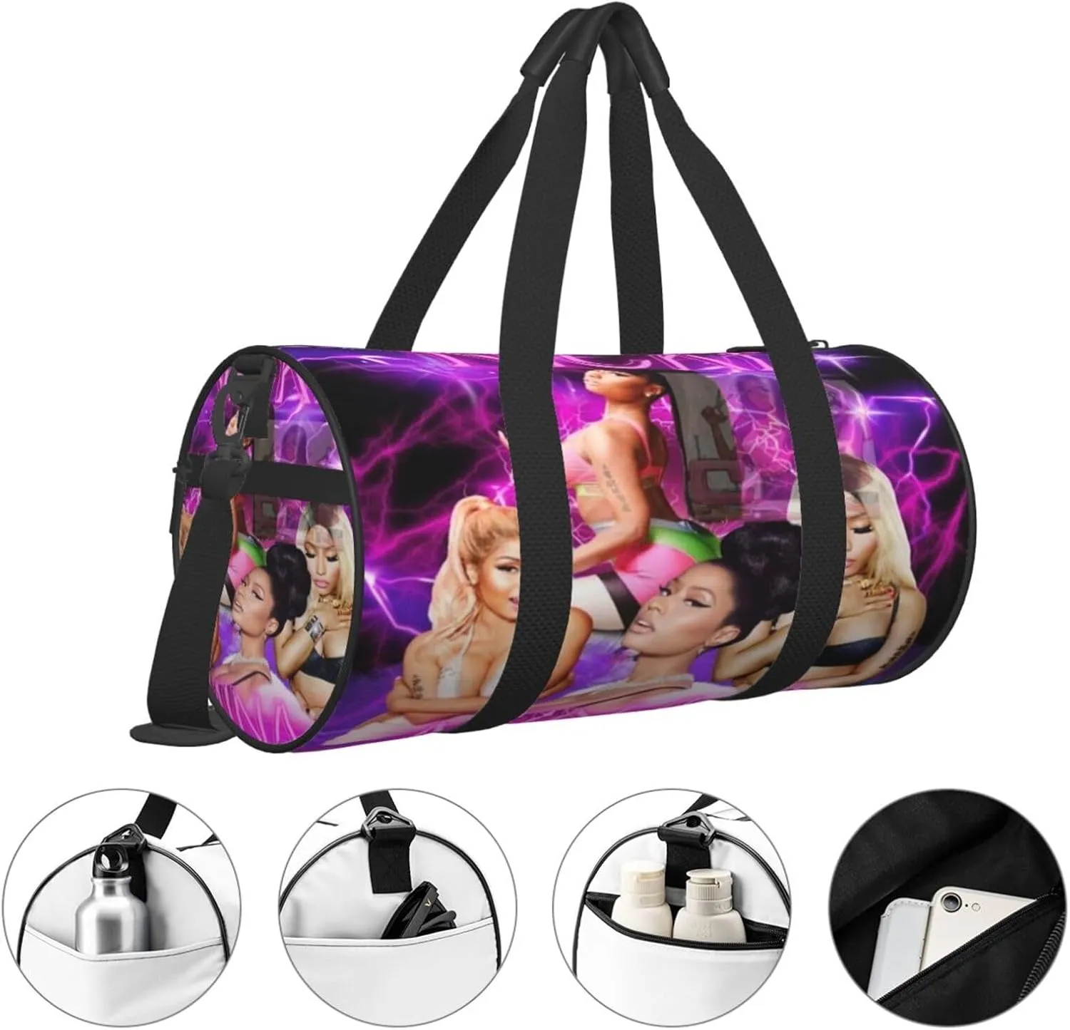 N-icki Minaj Sport Duffel Bag,Travel Duffle Bag Sports Gym Bag,Tote Weekender Bag for Women Men Business Trip