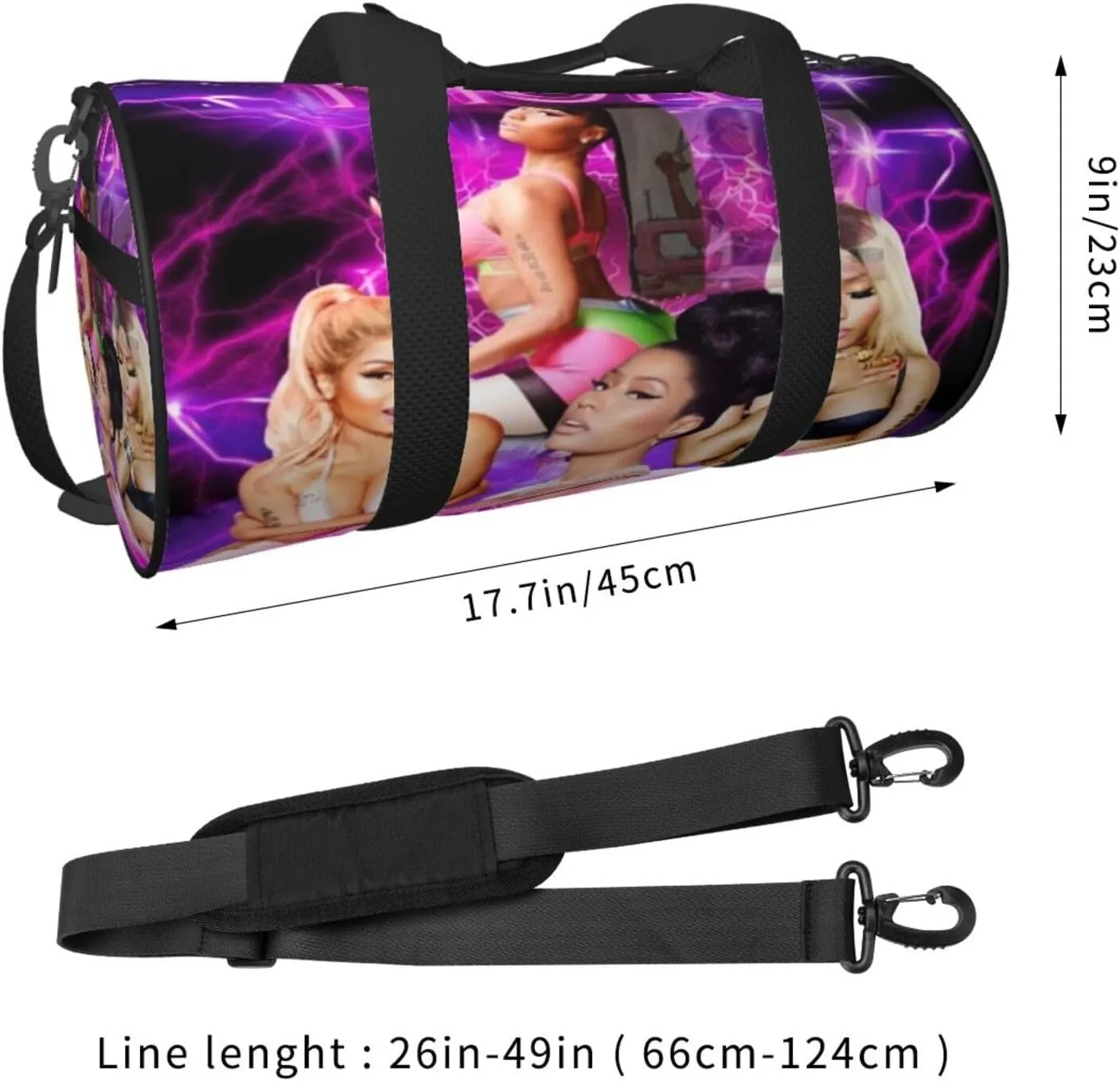 N-icki Minaj Sport Duffel Bag,Travel Duffle Bag Sports Gym Bag,Tote Weekender Bag for Women Men Business Trip