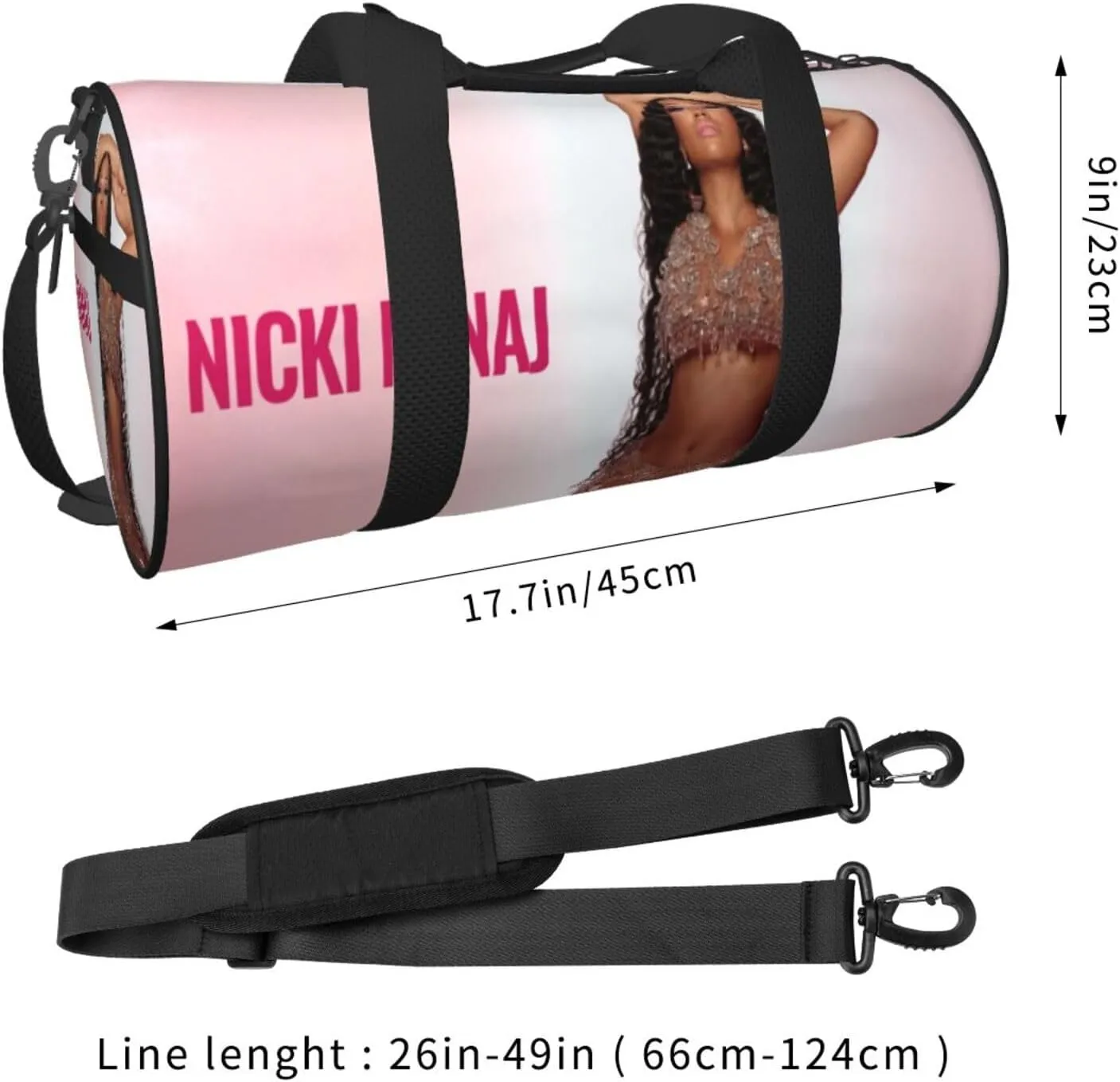 N-icki Minaj Sport Duffel Bag,Travel Duffle Bag Sports Gym Bag,Tote Weekender Bag for Women Men Business Trip