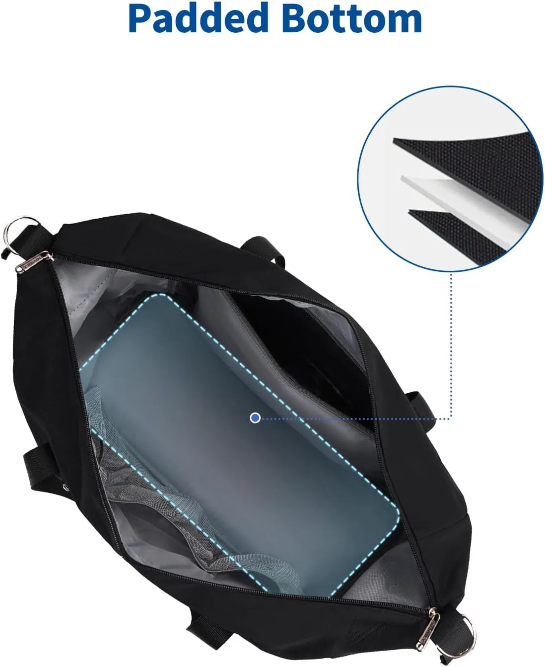 Narwey Carry on luaggage 22x14x9 Airlines Approved Foldable Carry on Bag Travel Duffel Packable Duffle with Wet Pocket Overnight for Women and Men 40L (Black)