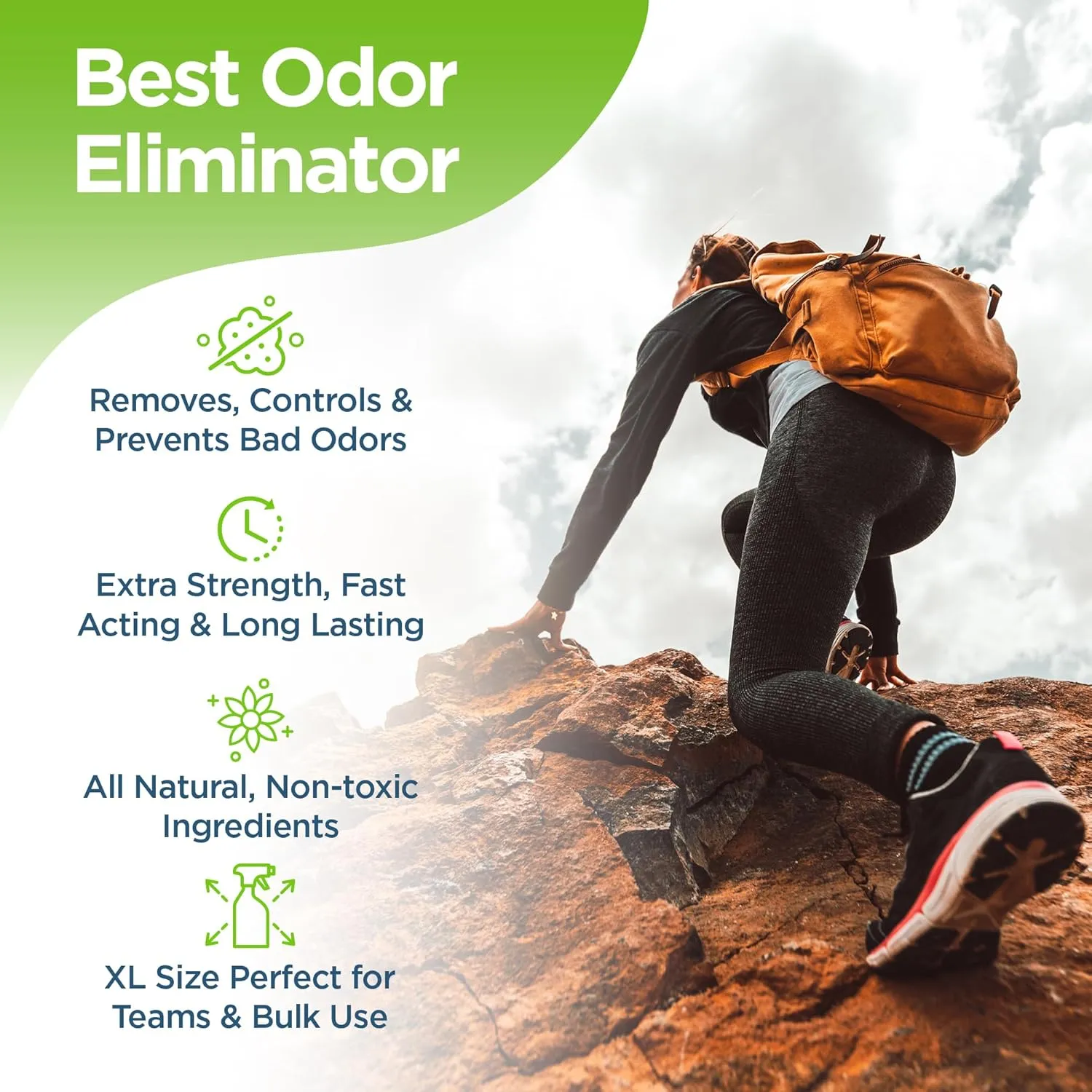 Natural Odor Eliminator - Foot & Shoe Deodorizer Spray, Gear Odor Eliminator - Removes, Controls & Prevents Odors - Made with Essential Oils - Made in USA (Mint, 32oz)