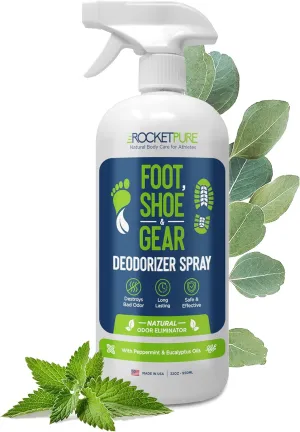 Natural Odor Eliminator - Foot & Shoe Deodorizer Spray, Gear Odor Eliminator - Removes, Controls & Prevents Odors - Made with Essential Oils - Made in USA (Mint, 32oz)