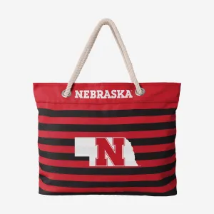 Nebraska Cornhuskers Nautical Stripe Tote Bag