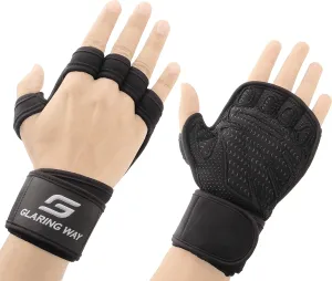 Neoprene Padded Weight Lifting Gloves for Men and Women - Ventilated Wrist Wrap Gloves for Athletes Gym Sessions Cycling Tracking & Sports with Full Palm Protection