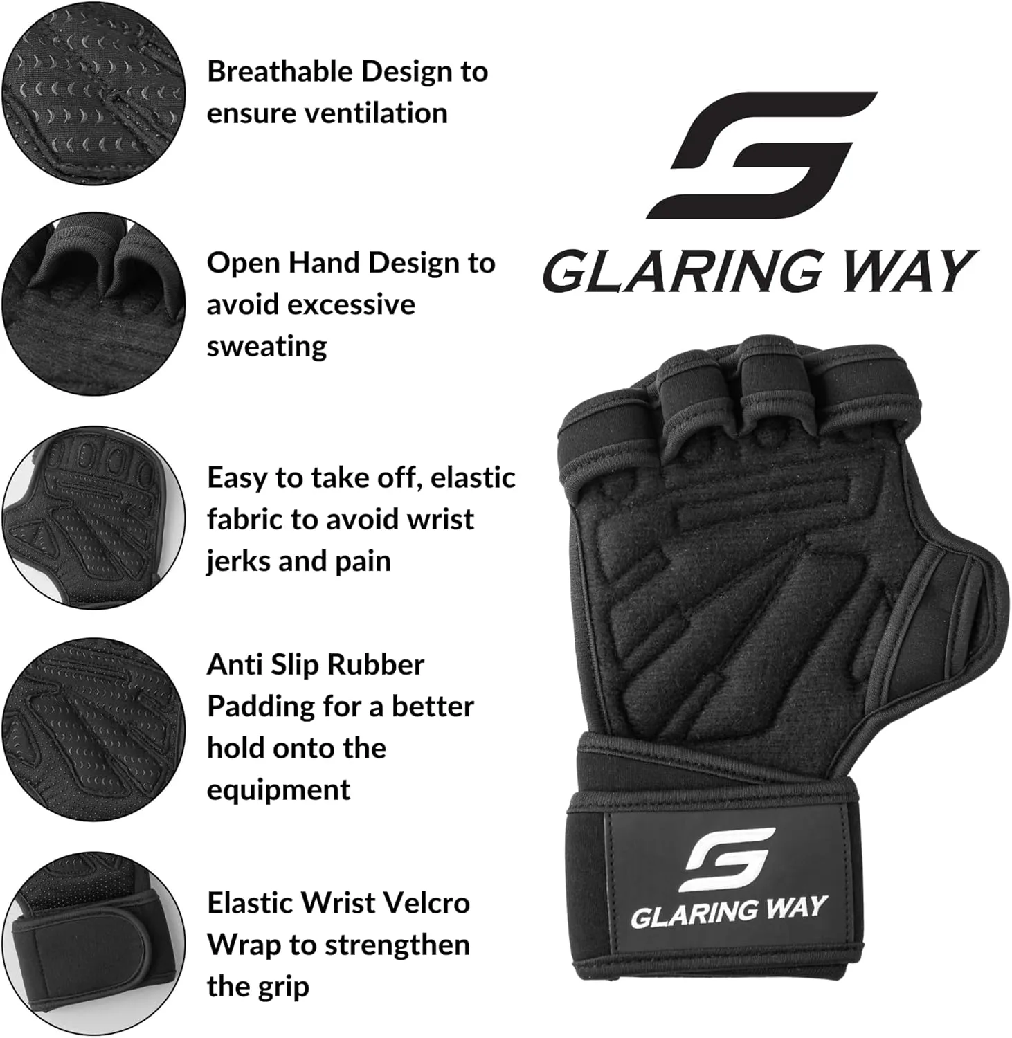 Neoprene Padded Weight Lifting Gloves for Men and Women - Ventilated Wrist Wrap Gloves for Athletes Gym Sessions Cycling Tracking & Sports with Full Palm Protection