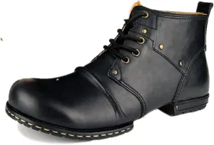 New Ankle Boots for Men Mens Lace up Ankle Boots with Decoration Holiday Club Office for Party The First Layer of Cowhide Pure Genuine Leather