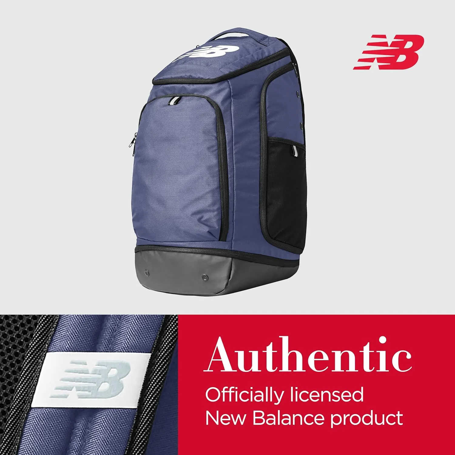 New Balance Sports Backpack, Team Travel Gym Bag for Men and Women, Blue, One Size
