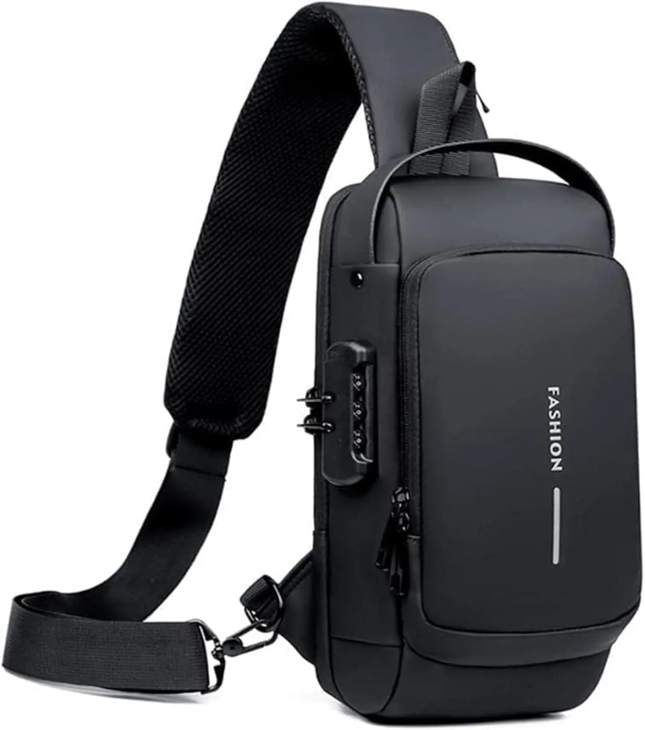 New Carbon Fiber Streamline Anti-Theft Sling Bag,USB Charging Sport Sling Carbon Fiber anti Theft Bag