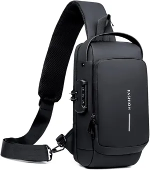 New Carbon Fiber Streamline Anti-Theft Sling Bag,USB Charging Sport Sling Carbon Fiber anti Theft Bag