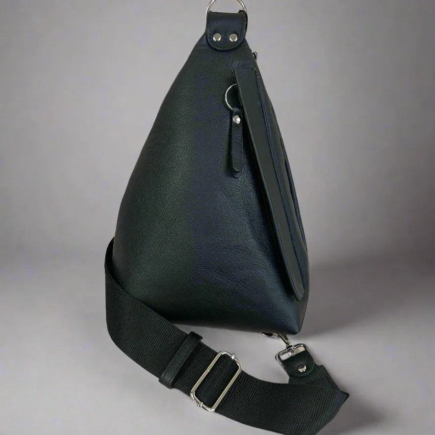 NEW - Delta Sling Bag  - 9 COLOURS - Leather Front and Back Cross Body Bag
