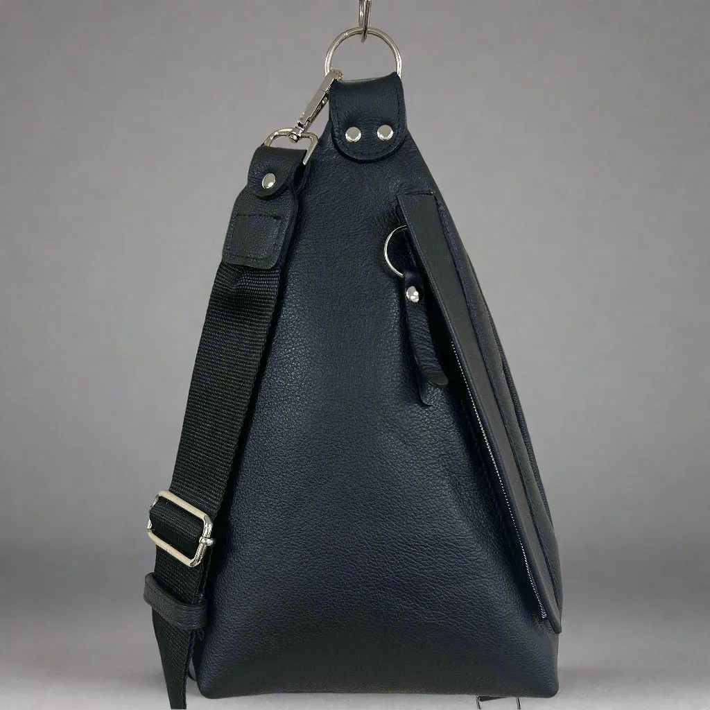 NEW - Delta Sling Bag  - 9 COLOURS - Leather Front and Back Cross Body Bag