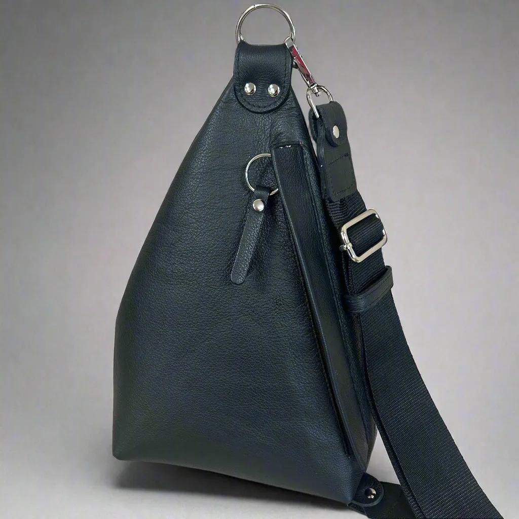 NEW - Delta Sling Bag  - 9 COLOURS - Leather Front and Back Cross Body Bag
