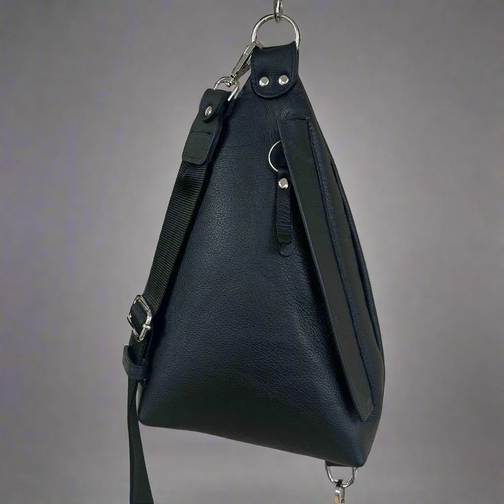 NEW - Delta Sling Bag  - 9 COLOURS - Leather Front and Back Cross Body Bag