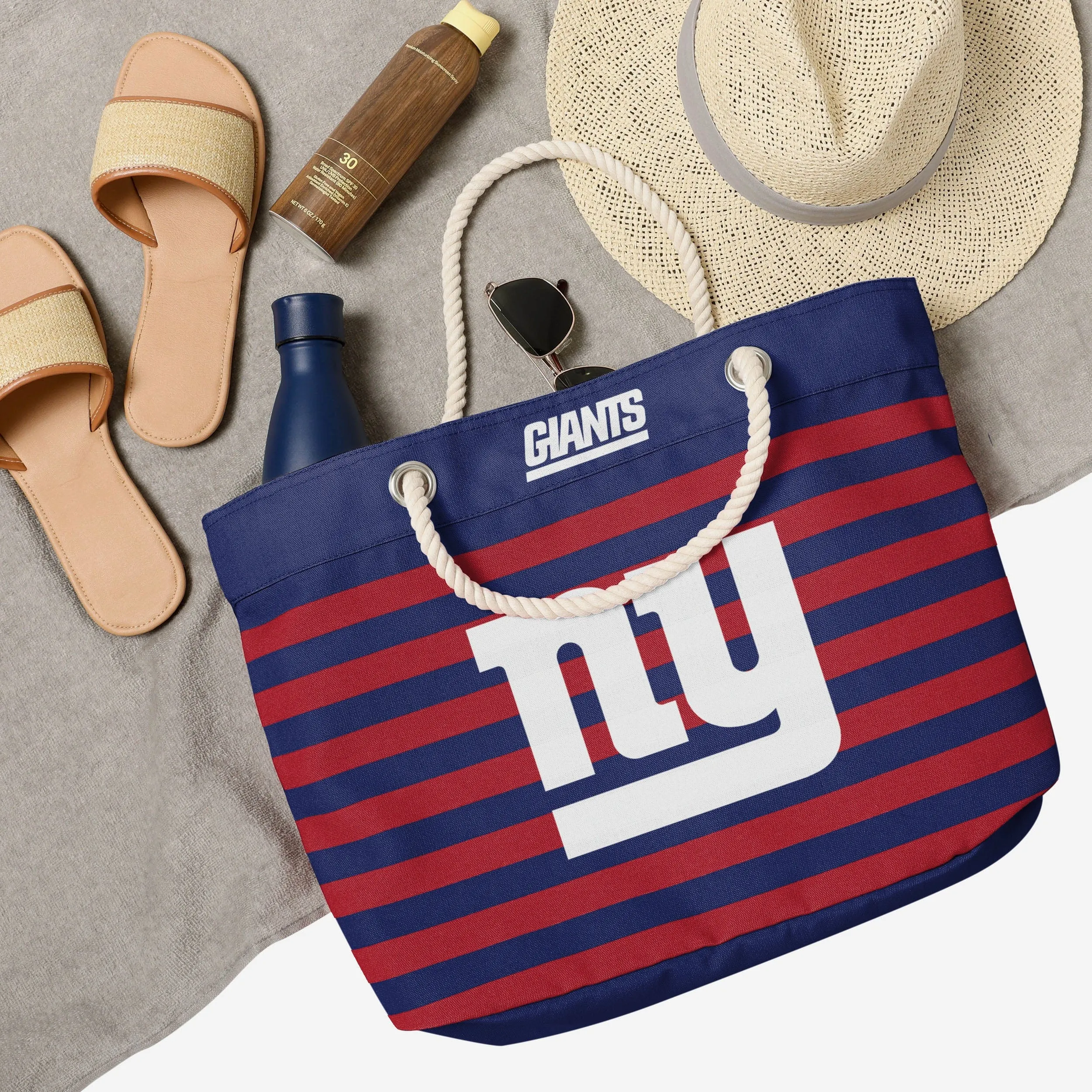 New York Giants Nautical Stripe Tote Bag