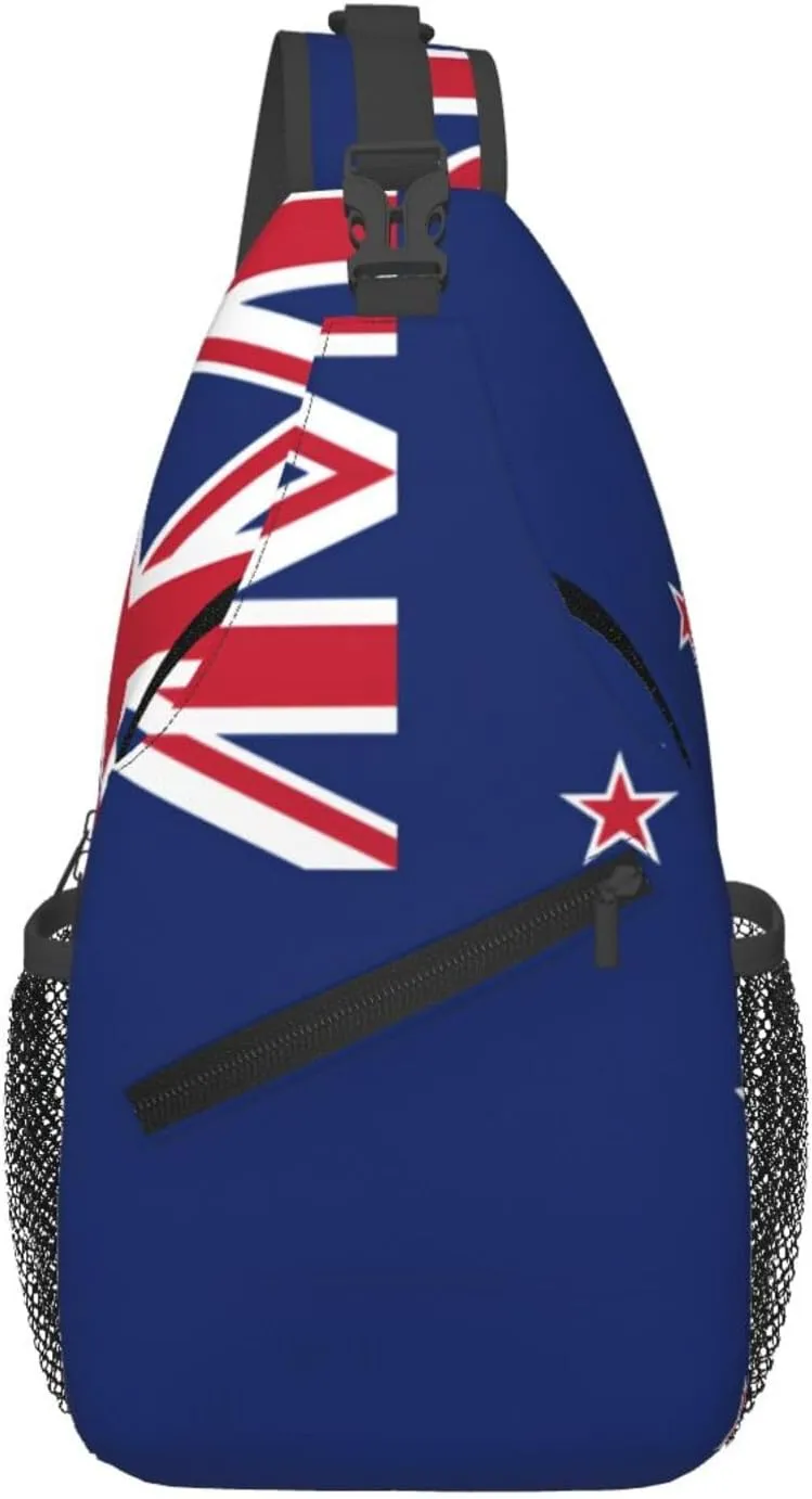 New Zealand Flag Cross Chest Bag Diagonally Men Women Crossbody Shoulder Bag Casual Fashion Travel Bag Sling Backpack