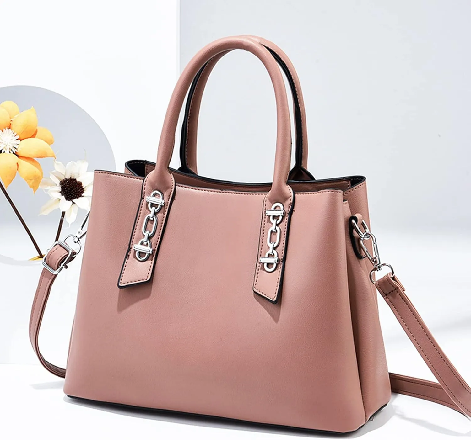 NICOLE & DORIS Fashion Women Tote Handbag Simple Top Handle Bags Casual Shoulder Bags Leather PU Ladies Crossbody Bag
